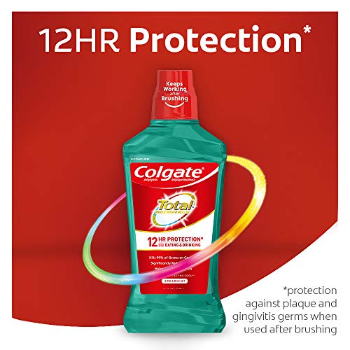 Colgate Total Pro-Shield Alcohol Free Mouthwash, Spearmint - 500mL, 16.9 fluid ounce