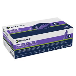 HALYARD PURPLE NITRILE* Exam Gloves, Powder-Free, 5.9 mil, Small, 55081 (Box of 100)