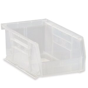 quantum qus220cl clear ultra stack and hang bin, 7-3/8" x 4-1/8" x 3" (pack of 24)