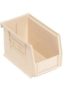quantum qus220iv ultra stack and hang bin, 7-3/8" length x 4-1/8" width x 3" height, ivory, pack of 24