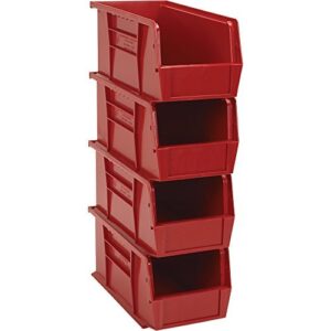 Quantum QUS230RD Ultra Stack and Hang Bin, 10-7/8" Length x 5-1/2" Width x 5" Height, Red, Pack of 12