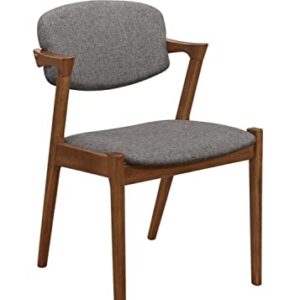 Coaster Malone (Set of 2) Dining Side Chairs Grey and Dark Walnut 20.25"D x 22.75"W x 30"H 105352