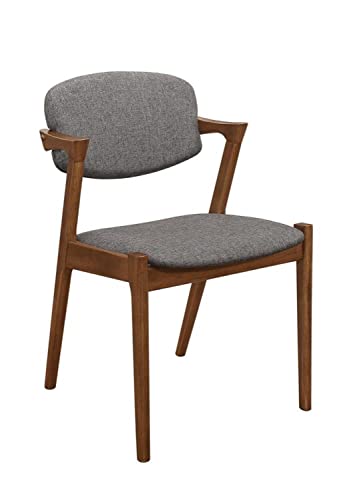 Coaster Malone (Set of 2) Dining Side Chairs Grey and Dark Walnut 20.25"D x 22.75"W x 30"H 105352