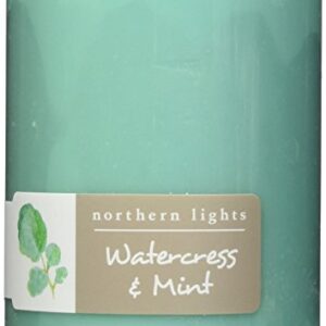 Northern Lights Candles Watercress & Mint Fragrance Palette Pillar Candle, 3 x 4