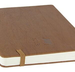 Red Co. 5 x 7 inch Embossed Bee Textured Faux Leather Journal, 240 Lined Pages, Brown