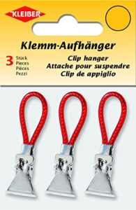 kleiber 5 x 2 x 1 cm towel clip hanger, pack of 3, red