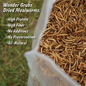 Mann Lake Mealworms Wonder Grubs 5 lb Non-GMO Dried High-Protein Chicken, Wild Bird, Duck, Fish, Reptiles, Tortoise, Amphibians, Lizard, Single