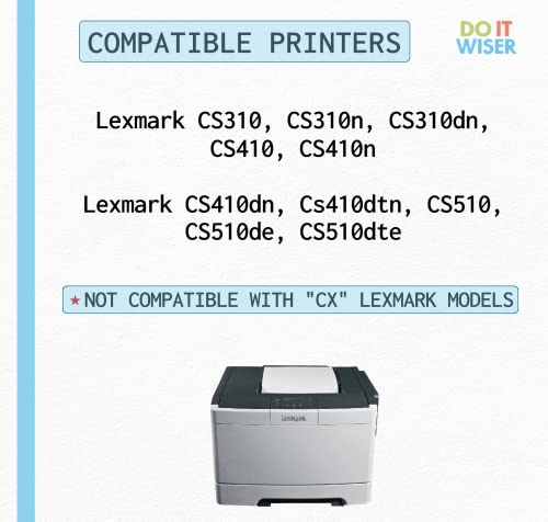 Do it Wiser Compatible Toner Cartridge Replacement for Lexmark CS310dn CS410dn CS310n CS310 CS510de CS410n CS410 CS510-701HK 70C1HK0, 701HC 70C1HC0, 701HM 70C1HM0, 701HY 70C1HY0 (4 Pack)