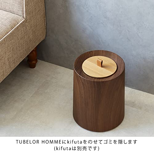 ideaco TUBELOR Homme Rosewood Round Trash Can, 4.3 gal (11.4 L), Diameter 10.2 x Height 12.4 inches (26 x 31.5 cm), Tubular Homme Rosewood