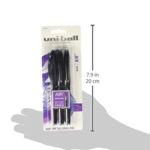 uni-ball AIR Rollerball Pens, Fine Point (0.7mm), Black, 3 Count