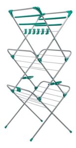 addis deluxe fold away 3 tier airer clothing dryer for home | aqua