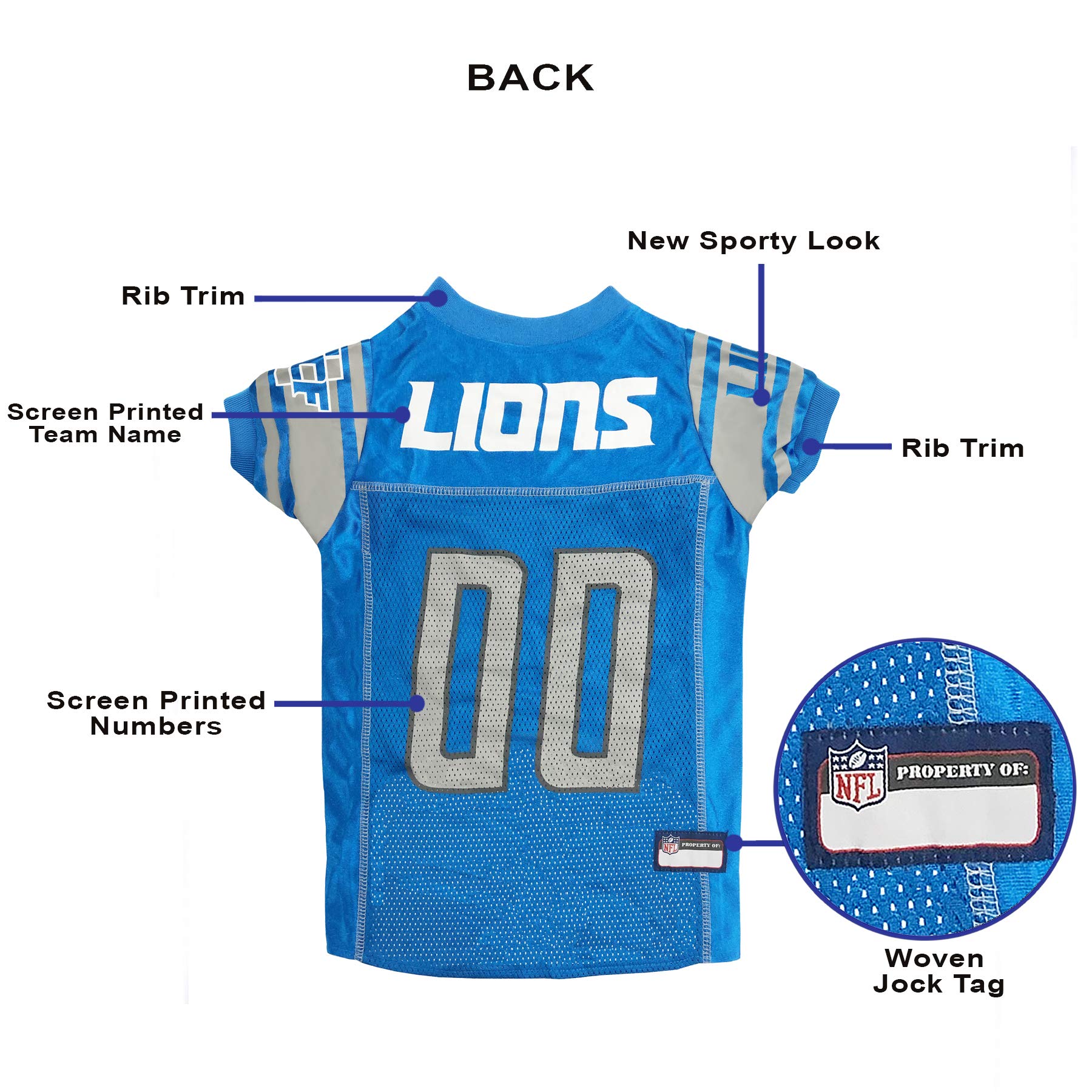 NFL Detroit Loins Dog Jersey, Size: Medium. Best Football Jersey Costume for Dogs & Cats. Licensed Jersey Shirt.