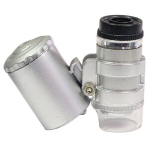 hts 211a0-45x led lighted - mini handleld pocket microsclpe - 3 bulbs uv and bright white -easy slide focus