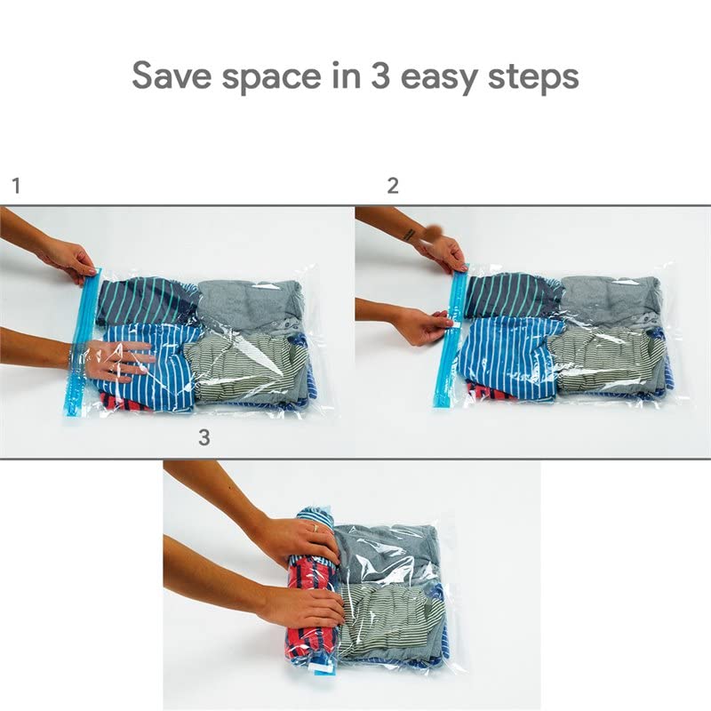 Miami CarryOn Roll-Up Space Saving Bags - No Vacuum Needed (4 Bags)