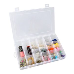 oulii clear plastic jewelry box organizer storage container with adjustable dividers 36 grids