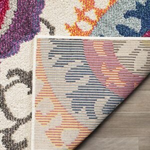 SAFAVIEH Monaco Collection Accent Rug - 3' x 5', Ivory & Multi, Boho Floral Design, Non-Shedding & Easy Care, Ideal for High Traffic Areas in Entryway, Living Room, Bedroom (MNC233A)