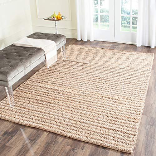 SAFAVIEH Natural Fiber Collection Area Rug - 5' x 8', Natural, Handmade Farmhouse Jute, Ideal for High Traffic Areas in Living Room, Bedroom (NF653A)