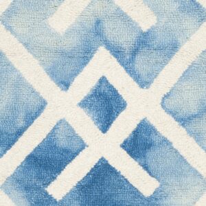 SAFAVIEH Dip Dye Collection 2' x 3' Blue/Ivory DDY677G Handmade Moroccan Watercolor Premium Wool Accent Rug