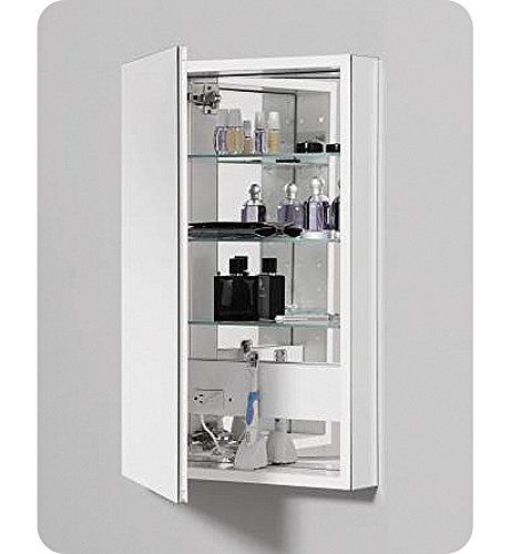 Robern PLM2440GRE Polished Edge, Classic Gray Interior, Electric ̶ Right Hinge PL Series 24" x 40" Flat Top Cabinet