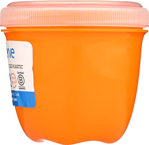 Preserve 8 oz 1 Count Round Orange Food Storage Container, 1 EA