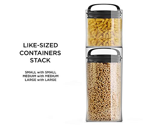 Best PREMIUM Airtight Storage Container for Coffee Beans, Tea and Dry Goods - EVAK - Innovation that Works by Prepara, Glass and Stainless, Soft Touch Black Handle, Mini