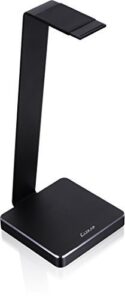 luxa2 e-one black solid-metal aluminum universal gaming headphone stand/hanger/holder for beats, senheiser, sony, bose, philips, audio-technica, plantronics, shure, jabra, jvc, jbl, akg, dj, gaming headsets display ho-hdp-ale1bk-00