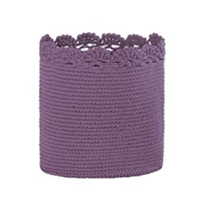 Heritage Lace Mode Crochet Basket, 8" x 8", Lavender