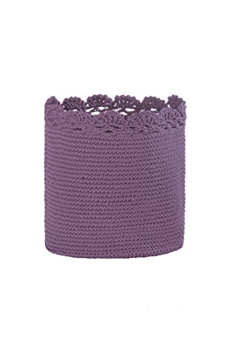 Heritage Lace Mode Crochet Basket, 8" x 8", Lavender