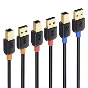 cable matters 3-pack usb cable/usb printer cable 6 ft, usb a to b cable, usb 2.0 cable compatible with printer, midi controller, midi keyboard and more - 6 feet