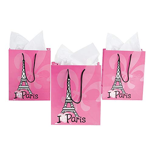 Paris Gift Bag (set of 12) for Birthday Party Supplies