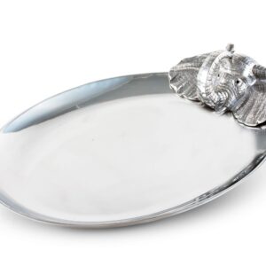 Arthur Court Designs Aluminum Elephant Oval Platter Food Serving Bar Tarnish-Free 21 inch x 11 inch