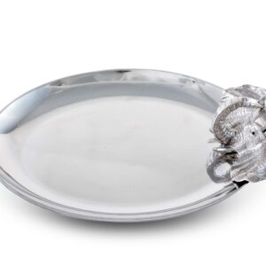 Arthur Court Designs Aluminum Elephant Oval Platter Food Serving Bar Tarnish-Free 21 inch x 11 inch