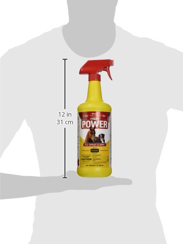 DURVET FLY 003-1020 698903 Power Fly Spray and Wipe for Horses, 32 oz