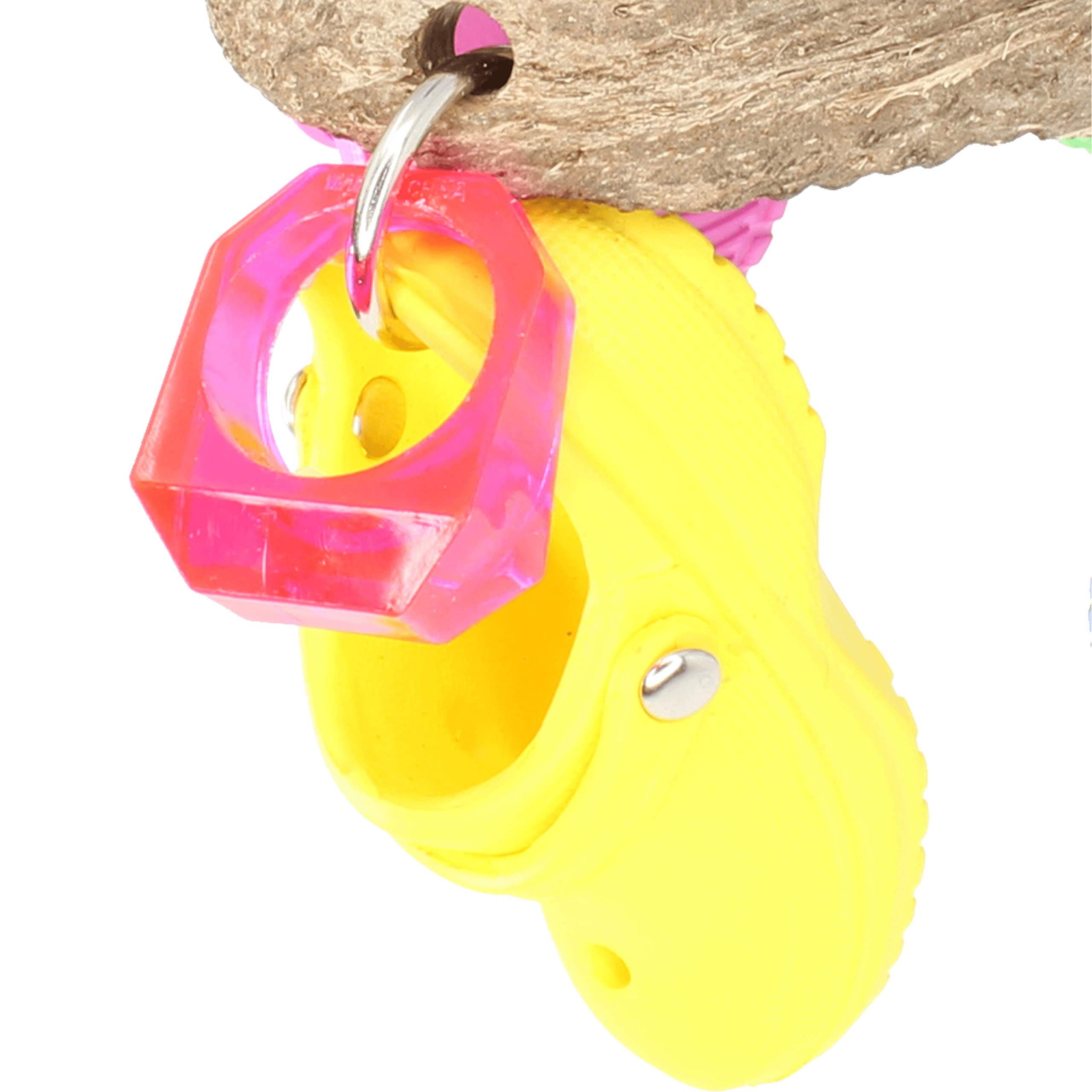 Bonka Bird Toys 1784 Coco Sandal Colorful Natural Chew Pull Hanging Parrot African Grey Cockatoo Cockatiel Parrotlet