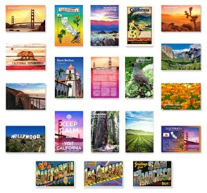 california postcard set of 20 postcards. ca post card variety pack containing 20 different post cards. made in usa.