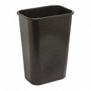 tough guy 10 gal rectangular wastebasket, plastic, black black frost coated 4pgn8 - 1 each