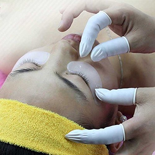 Disposable Latex Finger Cots Rubber, 140g(Approx 205PCS) Fingertips Protective Finger Art Latex Tissue Finger Cot (White)