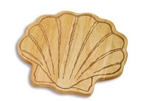 sea shell shaped wooden cutting, serving board by picnic plus