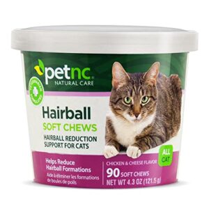 petnc natural care hairball soft chews for cats, 90 count