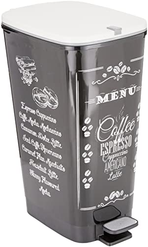 KISS KIS 8071900 1790 01 Waste Bin 45 L Chic Coffee Menu DISPLAY24 Teenager Plastic Multicolor, 29 X 44.5 X 60.5 cm