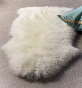 super area rugs genuine new zealand fluffy sheepskin rug for bedroom living room, natural, large 2' x 3' single pelt