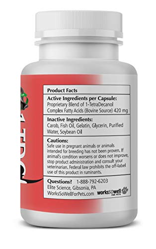 WorksSoWell 1TDC Dual Action Natural Support – 60 Twist Off Soft Gels | Delivers 4 Health Benefits for Dogs & Cats | Supports Oral, Hip & Joint Health, Muscle & Stamina Recovery, Skin & Coat Health