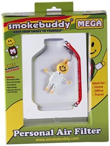 smoke buddy mega personal air purifier cleaner filter removes odor - white