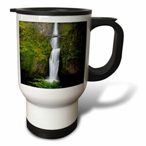 3drose usa, oregon, columbia gorge, multnomah falls travel mug, 14 oz, white