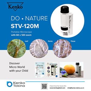 Kenko Microscope Do.Nature STV-120M 60x-120x Zoom, Equipped with LED Light, Handheld and Small Design, 300664