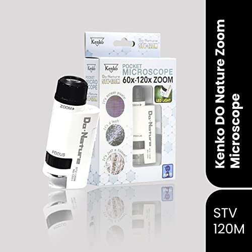 Kenko Microscope Do.Nature STV-120M 60x-120x Zoom, Equipped with LED Light, Handheld and Small Design, 300664