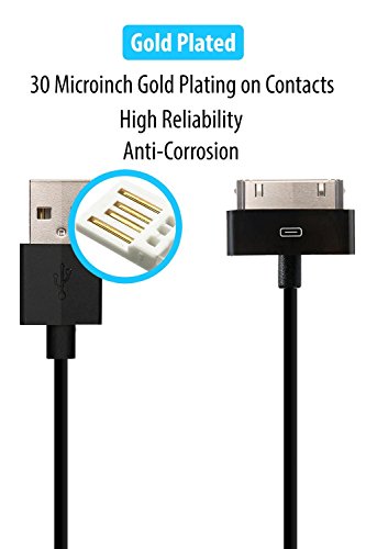 HomeSpot Short 30 pin iPhone 4 Cable Apple MFi Certified 8" 20cm Compatible with iPhone 4S 3G / 3GS, iPad 3 2 1 iPod - 1 Pack