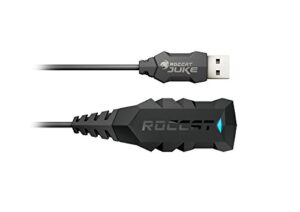 roccat juke - virtual 7.1 plus usb stereo soundcard and headset adapter for pc computer gaming headphones, surround sound, usb sound card compatible with stereo headsets