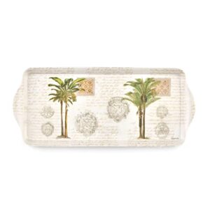 pimpernel vintage palm study collection sandwich tray | serving platter | crudité and appetizer tray for indoor and outdoor use | made of melamine | measures 15.1" x 6.5" | dishwasher safe