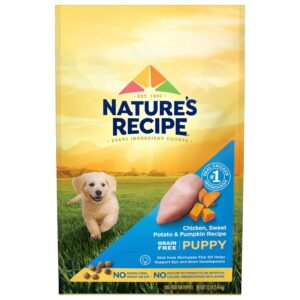 nature’s recipe grain free chicken, sweet potato & pumpkin recipe, dry puppy food, 12 pounds (packaging may vary)